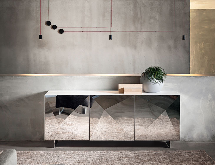 Cubric riflessi: madia moderna in legno e alluminio. non solo ... Idee Soggiorno Madia