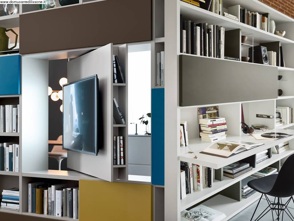 Libreria con porta tv archives non solo mobili cucina for Scrivania per soggiorno