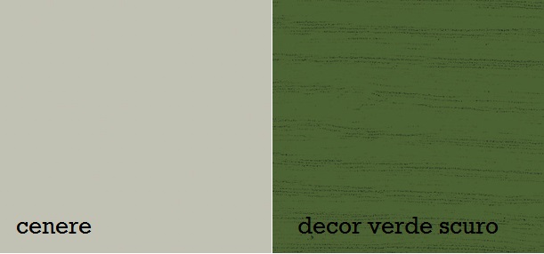 opaco cenere, decor verde scuro