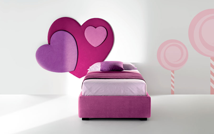 pannello cuore sweet letto singolo kids