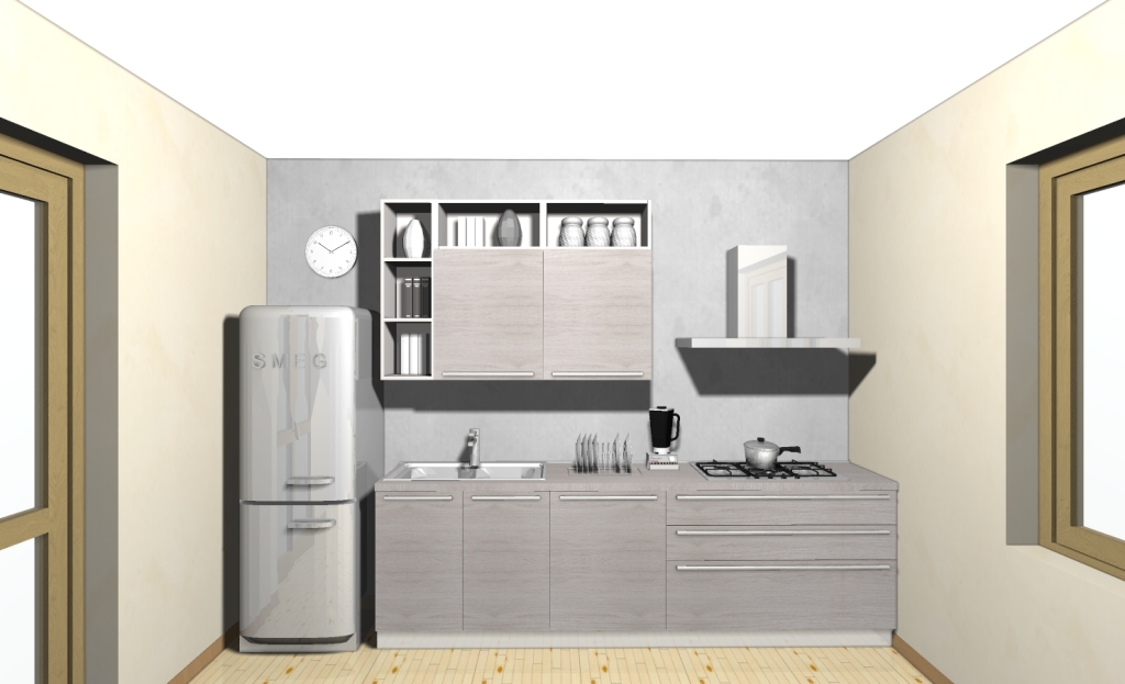 Cucina modello Ethica completa di elettrodomestici cm 350