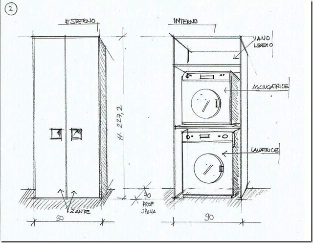armadio lavanderia su misura