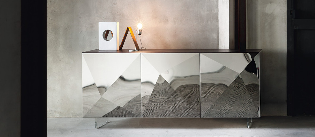 credenza moderna Cubric riflessi