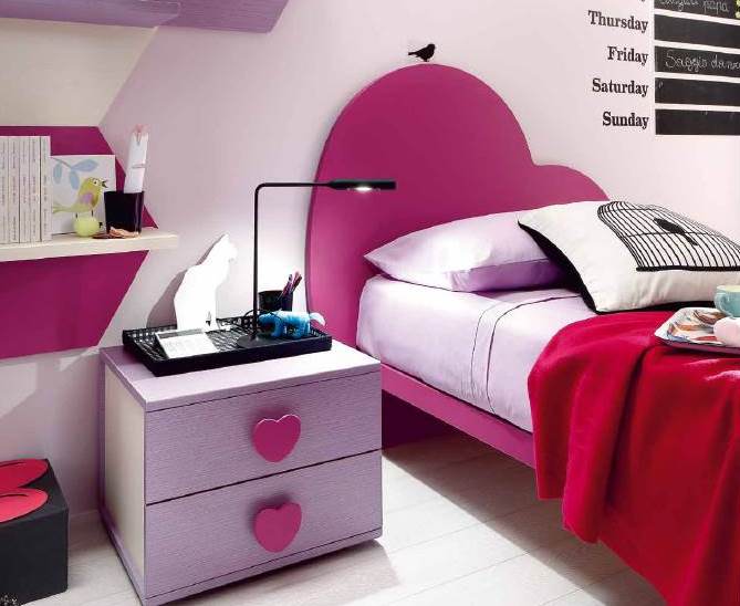 letto cuore sweet cameretta per bambina - Arredamento Lissone