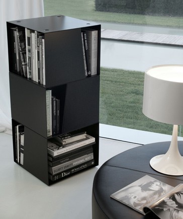 libreria girevole di design nera 