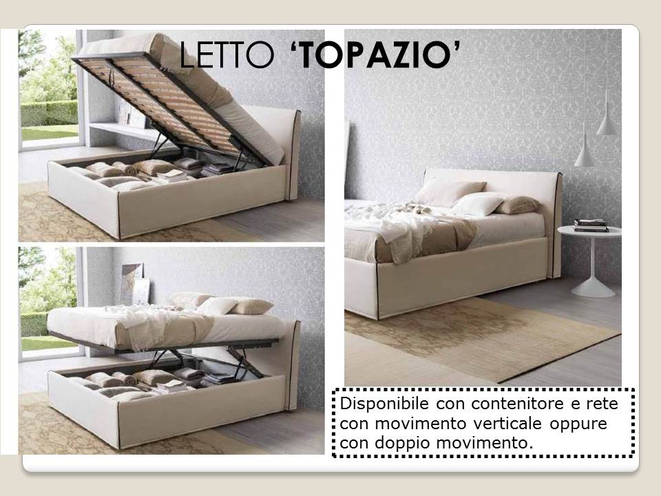 letto topazio rigosalotti con contenitore e tessuto sfoderabile