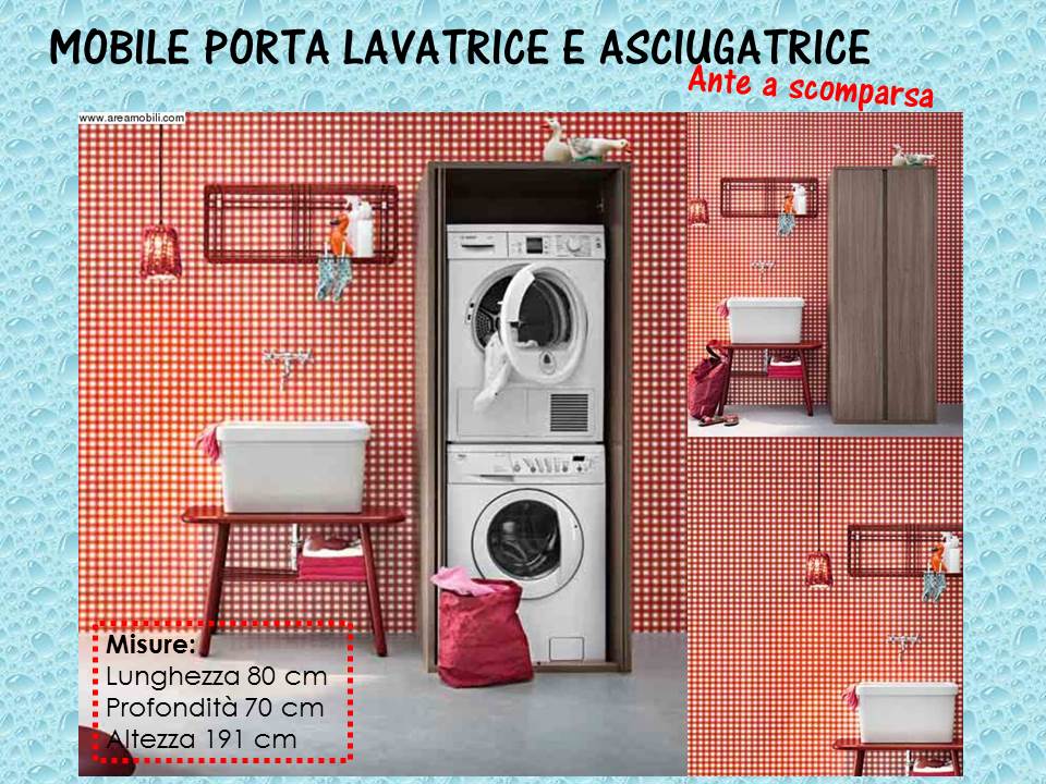 mobile porta lavatrice e asciugatrice ante a scomparsa