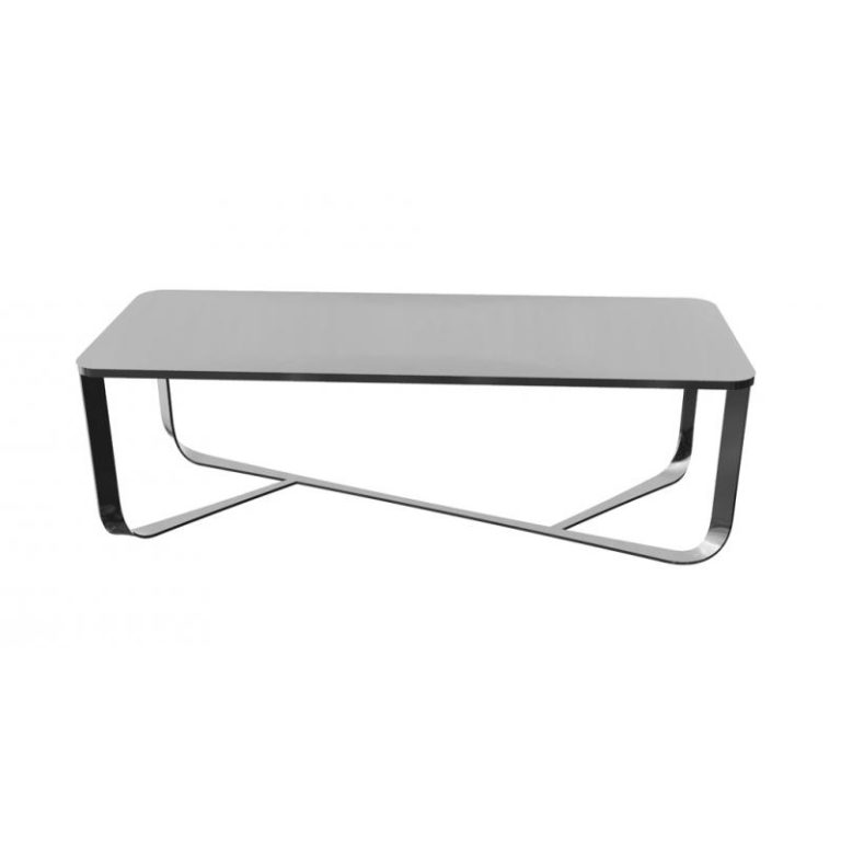 tavolo da soggiorno Confluence Pianca bianco con base cormata