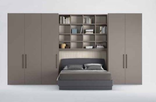 libreria aponte con letto matrimoniale 