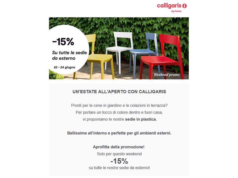 sconto 15% su Sedie Calligaris