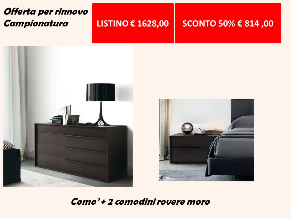 como e comodini rovere moro modello feel listino euro 1628 sconto 50 per cento euro 814 da Domus arredi Lissone 