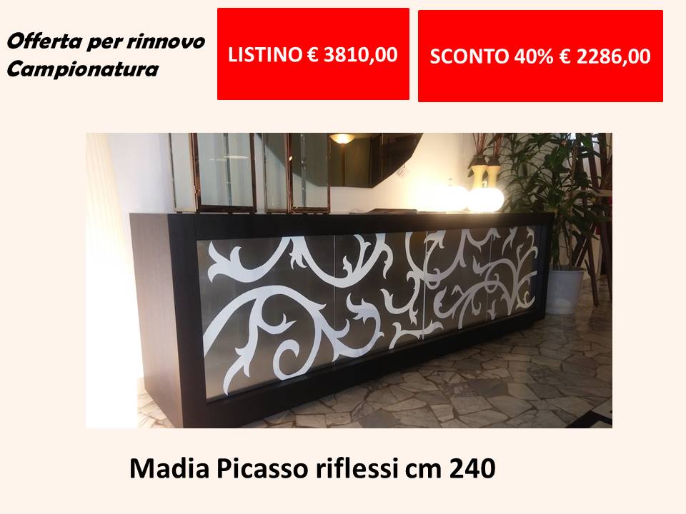 madia picasso riflessi sconto 40 per cento listino euro 3810 scontata euro 2286
